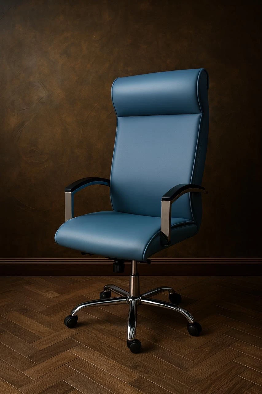 High back leather chair