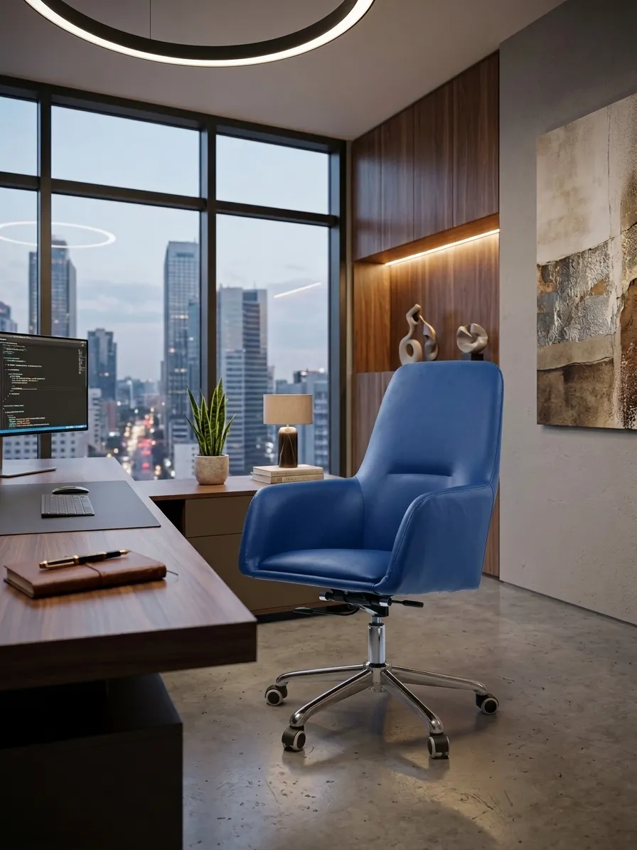 Mid-back leather chair