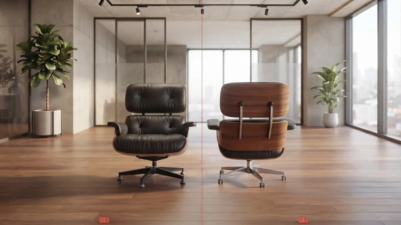 High back leather chair